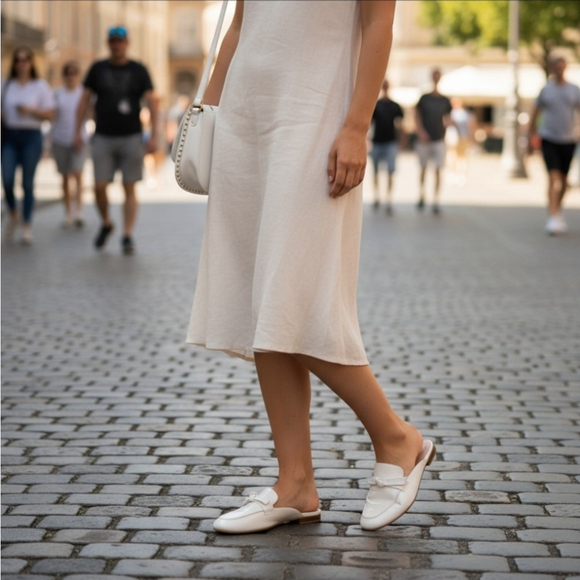 Bandolino Crocs Mule Loafers Slippers Sandal Shoes Sz 9 M White - Picture 14 of 15